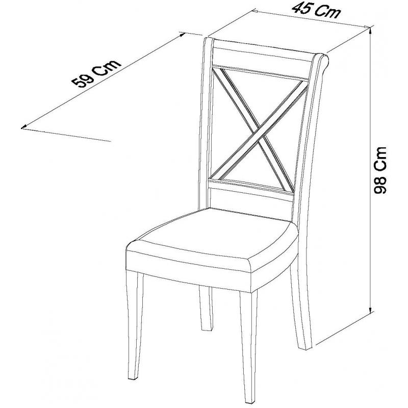 Washington Two Tone X Back Dining Chair - Sand Fabric